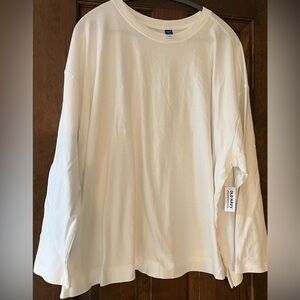 Old Navy Classic Vintage White Long Sleeve Tee NWT